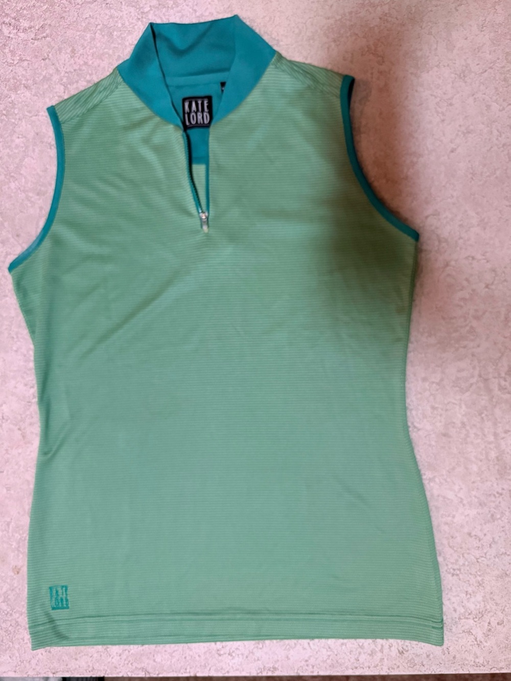 Kate Lord Sleeveless Mint Green Stretch Golf Polo